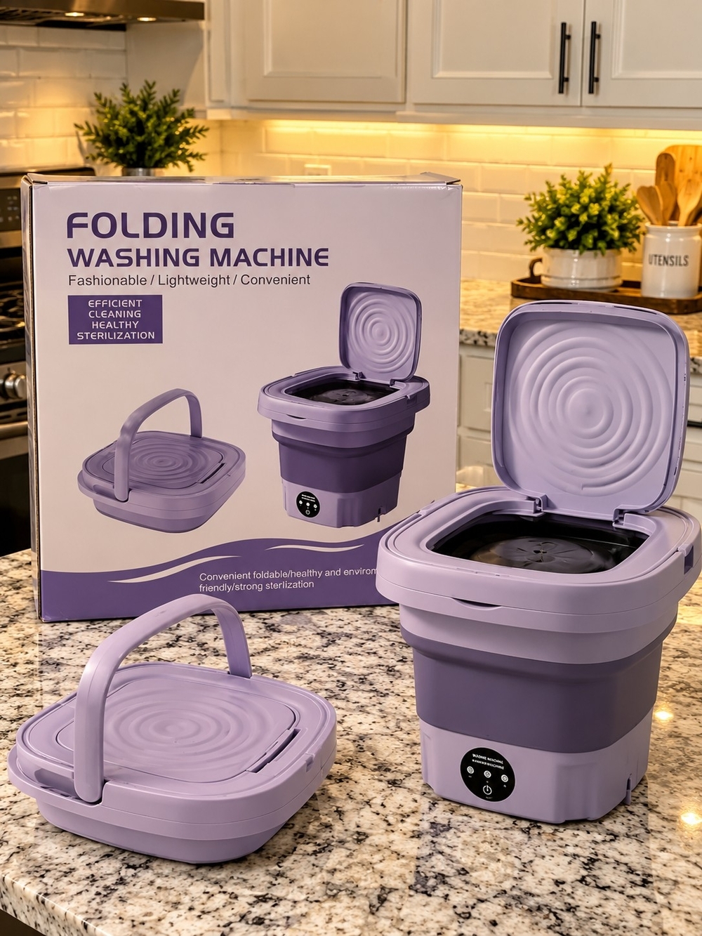 Folding Portable Washing Machine - Lavender